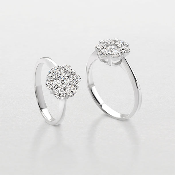 Anello Giorgio Visconti modello a fiore con diamanti ct 0.19