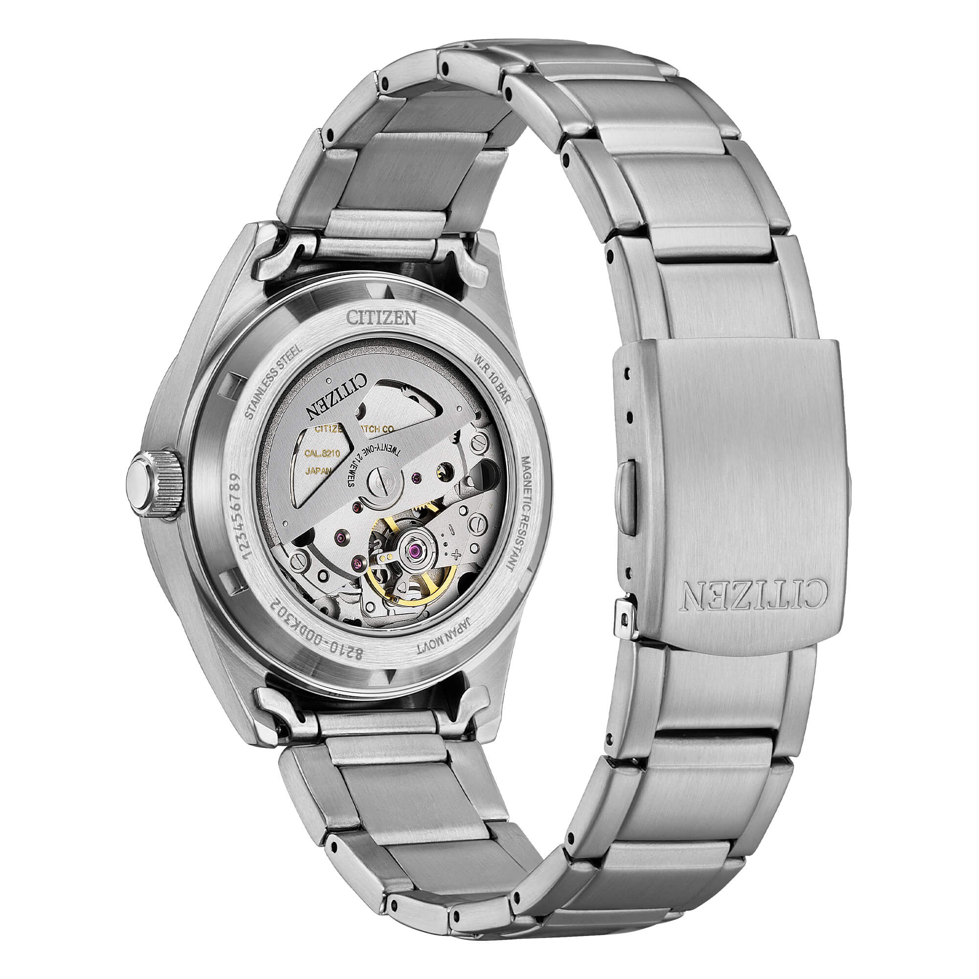 Orologio Citizen automatico in acciaio con quadrante nero nj0221-50e