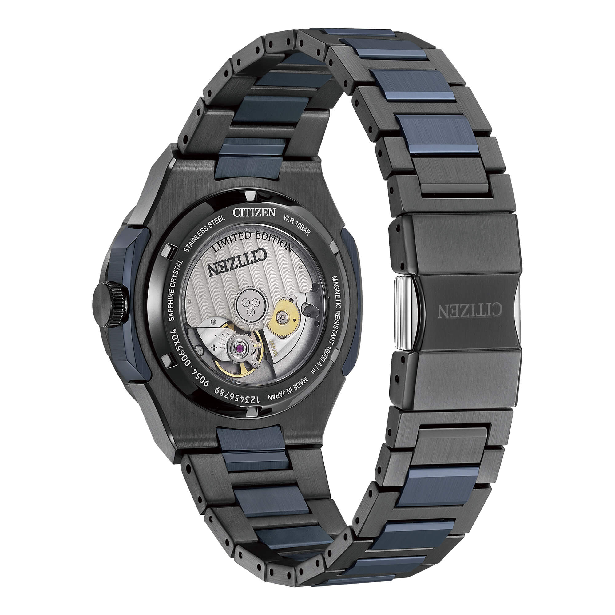 Orologio Citizen Serie 8 edizione limitata automatico in acciaio nero quadrante blu ghiera bicolore blu e nera